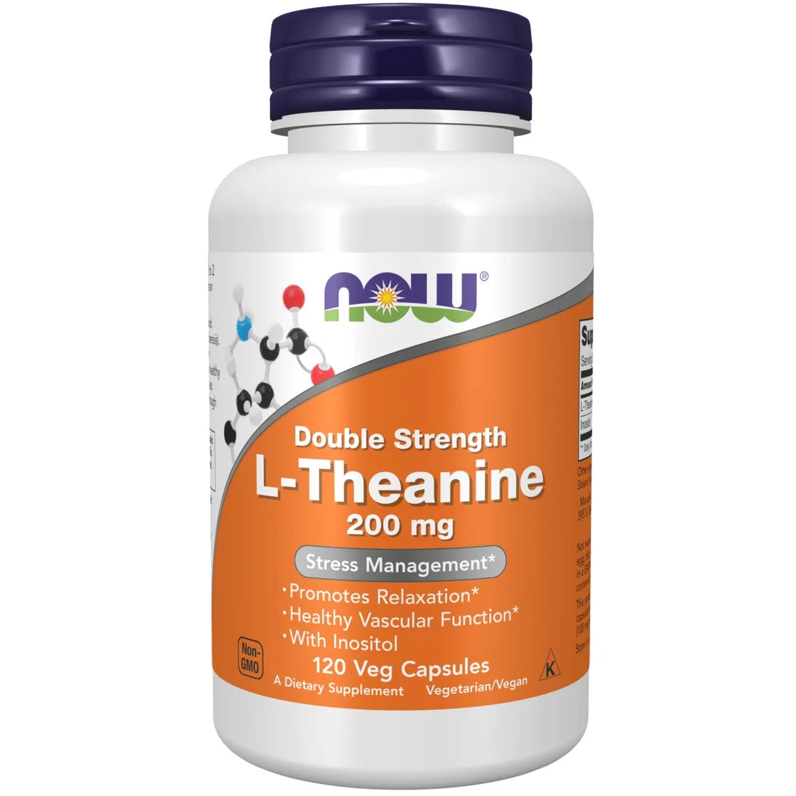 Supplements, L-Theanine 200 Mg with Inositol, Stress Management*, 120 Veg Capsules